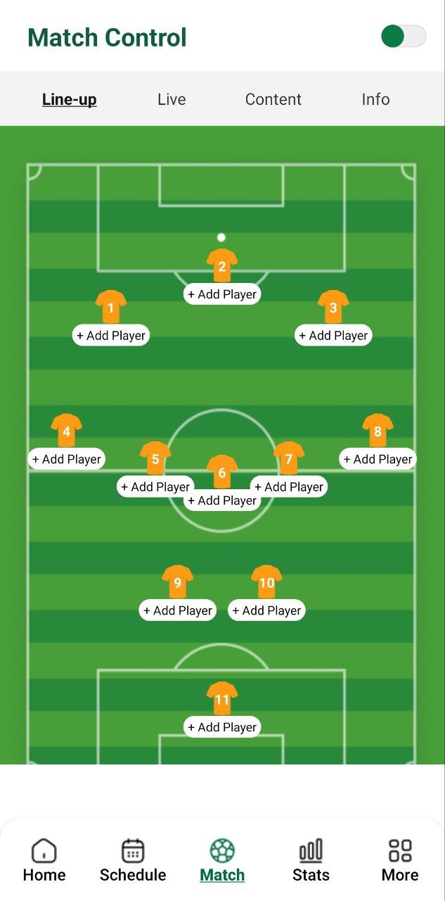 Line-up builder screen