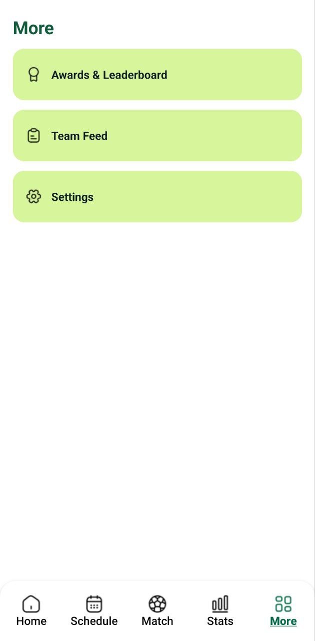 Schedule screen